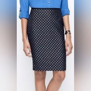 Ann Taylor Black and White Polka Dot Pencil Skirt